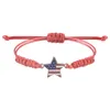 Bransoletki uroku American Independence Day Bransoletka Spersonalizowana moda MTI warstwy USA Flag Five Pive Winted Star Pendant Dowód Othdc