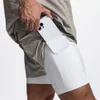 Shorts man jogger 2 in 1 uomo pantaloncini interni stretti esterni sciolti a doppio strato sport multi tascabile allenamento panri