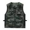 Work vest men's outdoor multi-pocket photographer fishing vest custom printed logo work director vest