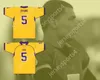 Custom Any Nom Number Mens Youth / Kids Mike Evans 5 Ball High School Tors Yellow Gold Football Jersey Top cousé S-6XL