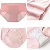 Culotte de femmes pantalons physiologiques de coton doux fuite menstruelle de la taille mid de la taille scénarisation lingerie femmes dames sous-vêtements