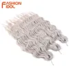 Anna Hair Syntetic Loose Deep Wave Braiding S 24 -tums vatten Braid Ombre Blond Twist Crochet Curly 240410