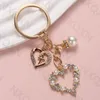 Keychains Pretty Flower Heart Cross Preal Keychain Plant Love Key Ring For Women Girls Friendship Gift Handmade DIY Jewelry Set