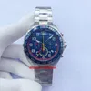 CXF Watches F1 43mm VK Quartz Chronograph Mens Watch Blue Dial Rostfritt stålarmband Gents armbandsur