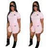 Trendy tracksuits van designer Womens Tracksuits Short Sleeve T-shirt +shorts tweedelige set Hot Diamond Short Sleved Shorts Set Home Outdoor Clothing For Women