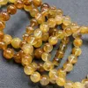 Geomancy Accessory Natural Tak Yellow Honey Wax Amber Koi Gum Flower Armband, Full Color Sparkling Crystal Jewelry Armband