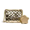 Plånbok Diane Bag Chenel Star Bright Lingge Chain Womens Bag Tiktok Gold Silver