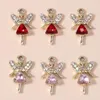 Charms 10st Elegant Crystal Angel Pendants för smycken som gör kvinnor modeörhängen halsband diy armband hantverkstillbehör