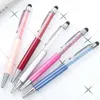 Fine Fashion Creative Crystal 1mm wholesale stylus touch pen writing attionery school ballpen ball point pens th1023 s