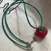 Pendant Necklaces Tomato Small Choker Necklace Resin Material Y2K Jewelry Gift For Girls