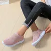 Casual Shoes Fashion Crystal Breathable Mesh Sneaker For Women Comfortable Soft Bottom Flats Plus Size 43 Non Slip Woman