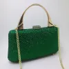 Väskor Royal Nightingales 2019 Kvinnor Emerald Green Crystal Clutches Hard Box Evening Bags Crossbody Handväskor Wristlets Clutch for Gift