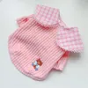 Dog Apparel Plaid Collar Gollar Spring Autumn Camise