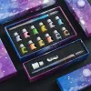 Pens 13pcs glass pen crystal starry sky unicorn dip pen glitter powder fountain pen 12 colors gift box ink set writing supplies