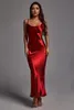 Designerklänning kvinnor klänningar för kvinnans sexiga bodycon klänningar spaghetti rem ankel längd Sashes Solid Color Empire S XL Beach Wear Vestidos de Mujer Corset Dress