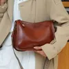 Tanned Plant Top Layer Cowhide Soft and High-end Feeling Niche Pillow Bag Popular Fashionable One Shoulder Crossbody Practical Version Leather