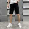 مصمم شورت الرجال Guangzhou Xintang Wufen Jeans High Lead Middle Pants Slim Fit Fit Malastic Youth Black and White 2FB8