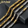 Pendant Necklaces ZEADear Jewelry 6mm Byzantium Link Chain Necklace Gold Color Stainless Steel Choker Chunky Thick Hip Hop Party