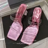 Slippers Sexy Clear High Heels One Belt Open Toe Sandals Fashion Slip On Party Shoes Silver Jelly PVC For Women