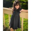 Arshiner Girls Dress Dreeve Sleeve A-Line Botton Down SundiSess Casual Midi Abiti per 4-12 anni bambini