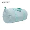 Bags Green Seersucker Duffle Bags Kids Preschooler Traveling Weekend Overnight Bag Children Vacation Luggage Bag Domil