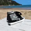 Casual Shoes Women's High-top Canvas Lace-up For Women Black Big Diamonds Student Pretty Fairy Sneakers 43 44