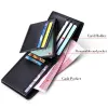 Portefeuilles Mens Heren Korte Bifold Mini Cards Holder Slots Echte Saffiano Leather Verticaal Horizontaal geld Purse Black