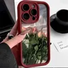 Mobiele telefoons OLIE PAKTING WIT ROSE BLOEM SILICONE TELEFOONTE COSE VOOR IPHONE 11 GEBRUIKEN iPhone 12 13 14 15 Pro Max XS X XR 78 Plus SE 2020 Cover J240418