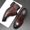 SURES Buty PDEP 8CM Niewidzialna wysokość Zwiększenie dla mężczyzn skórzane biuro biznes Brown Formal Wedding Zapatos de vestir hombre