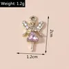 Charms 10st Elegant Crystal Angel Pendants för smycken som gör kvinnor modeörhängen halsband diy armband hantverkstillbehör