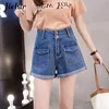 Jielur High Waist Short Jeans Women Women Corean College Style S-5xl Denim Shorts Womans Shee Fashion Young Basic Femme 240418