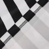 新しい黒と白の縞模様のリブラペルユニセックスレフェリーTシャツ半袖
