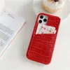 Cajuras de teléfonos celulares Case de teléfono de cuero de grano de cocodrilo de lujo con billetera de bolsas de tarjeta para iPhone 11 12 13 14 Pro Max más mini XS XR SE Tarjeta trasera J240418