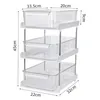 Organisateur de rangement de cuisine à 3 niveaux avec bacs de tiroir transparent idéaux pour l'organisation de l'évier et l'armoire de salle de bain