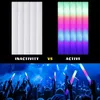 12/30/60 st LED Glow Sticks Bulk Färgglad RGB Glow Foam Stick Cheer Tube Dark Light For Xmas Birthday Wedding Party Supplies 240407