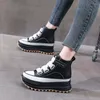 Casual Shoes 7CM Cow Genuine Leather Women Spring Hidden Heels Autumn Ankle Mid Calf Booties Boots Platform Wedge Chunky Sneaker Tennis