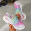 Casual Buty Modne drukowane oddychające trampki dla kobiet 2024 Koronkowe UP Non Slip Tinnis Woman's Platform Sport Sneaker Plus Size 42