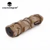 Packs Emersongear Tactical 18cm Airsoft Suppressor Cover Silencer Protective Cloth Tool Panel Muffler Case Pouch Bag Hunting Tube Gear