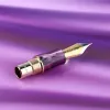 Stylos New Moonman 800 Purple Resin Fountain Pen Germany importé n ° 6 Bock Nib 35 # 0,5 mm avec convertisseur Golden Clip Writing Gift Pen