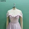 Party Dresses 2024 Custom Made Short Pink Prom Off the Shoulder A Line Appliques Satin Women Wedding Gowns Vestido de Festa