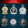 OYW Brand Stainless Steel Men Fashion Casual Pocket Watch Skeleton dial Silver Hand Wind Mechanical Male Fob Chain Watches 240416