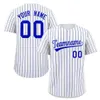 Anpassad Pinstripe Baseball Jersey -knapp ned skjorttryck eller personligt namnnummer för män/kvinnor/ungdomsbasebollagskläder 240412