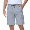 Mann Shorts Sommer Herren solide Casual Draw String Jogging Sports Hosen Elastische Taille Frachtshorts zum Klettern des Laufbasketballs