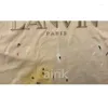 Magliette europa in Francia stampa grafica maschile a maniche sciolte graffiti splash-pink stampa a maniche corte t-shirt da uomo da uomo da donna