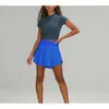 Projektant damski letni lu joga sportowy spódnica luźne cienkie joga legginsy gym ubrania biegowe trening fitness swobodny lekki dowód podwójny warstwa gorące spodnie