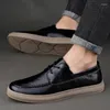 Casual Shoes Quality Brand Flats Men Cow Leather Men's Dress British Breathable Groom Platform Wedding Business Male
