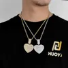 Hip Hop Large Flip Love Photo Anhänger Kupfer Set Zirkon Trendy Marke Personalisierte Herren Rahmen Halskette