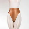 Kvinnors trosor Solid Color Thong Women Sömlös hög midja underbyxor med Satin Glossy Surface Thin Elastic For Ladies