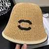 Designer de moda Bow Bucket Hat Hat Fisherman's Hat Hollow Out Knit Hat Hat Luxury Sun Hat Small redond Chapéu UV Proteção dobrável