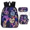 Sac à dos mignon The Amazing Digital Circus School Back Pack pour garçons Sport Outdoor Mochilas 3 en 1 Sac à dos 3D Sac à dos 3D